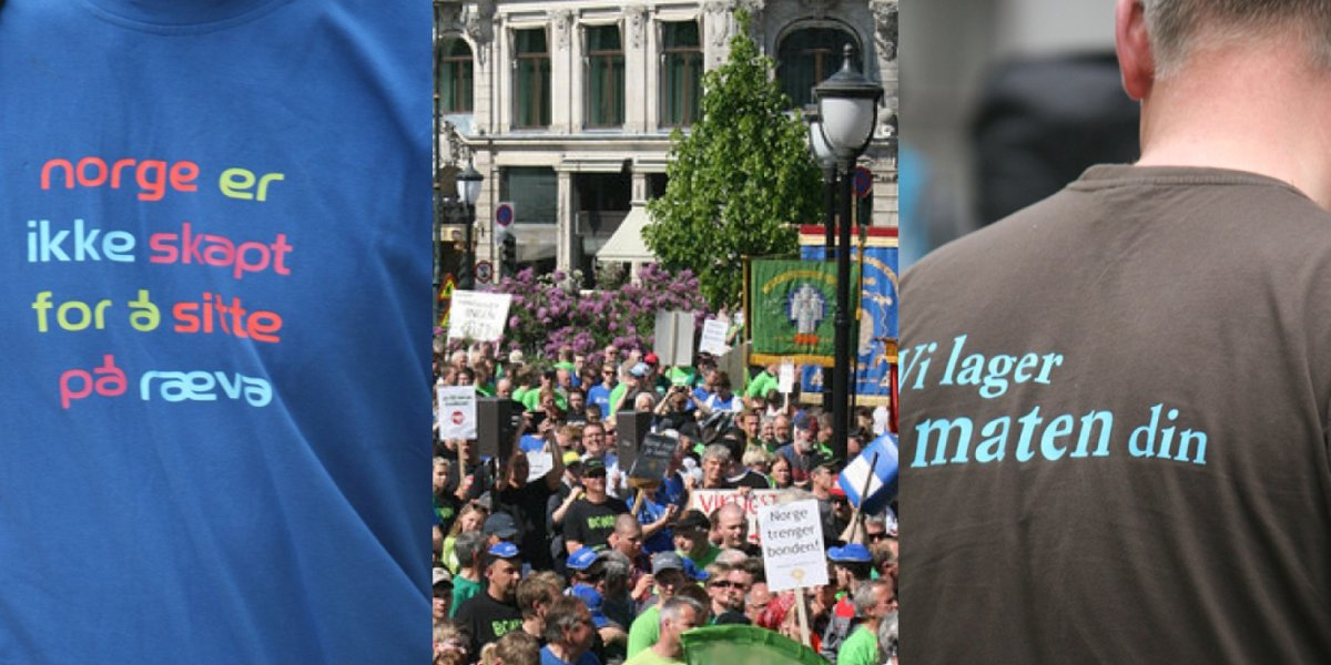 bilder fra jordbruksdemonstrasjon