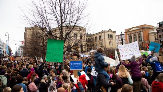 Bilde av ungdom i skolestreik for klima